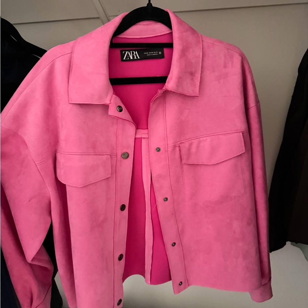 Zara Women's Vibrant Pink Utility Jacket
